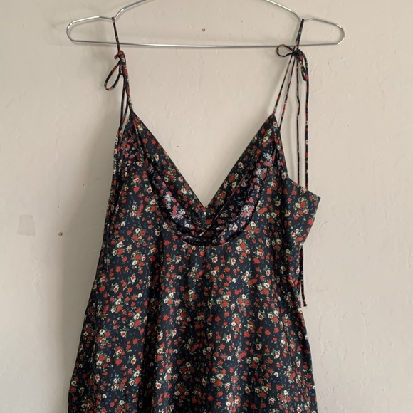 SANDRO Floral-print twill midi dress Size (10 US) 42 - Picture 9 of 12